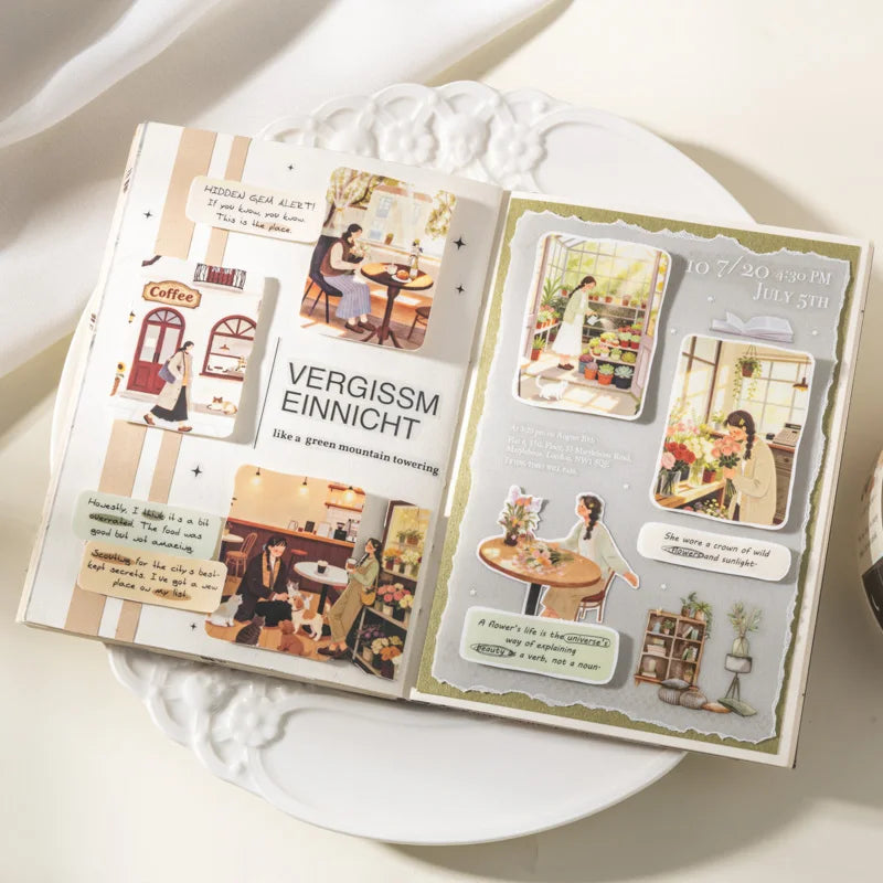 Leisure Holiday Vacation PET Die-Cut Tape Sticker Roll | 4.5x200cm for Journal Scrapb alternate view