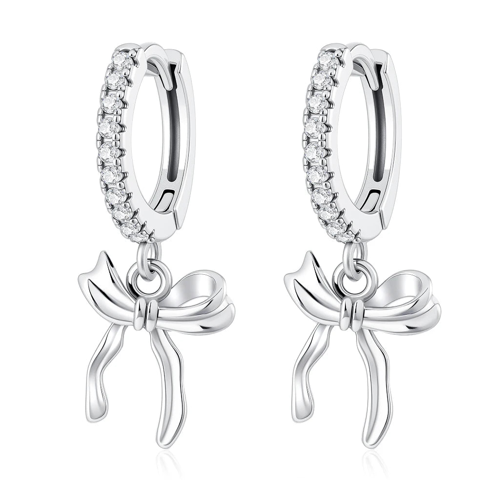 2026 New 925 Silver Elephant Cherry Blossom Butterfly Heart Earrings, a delicate choi lifestyle view