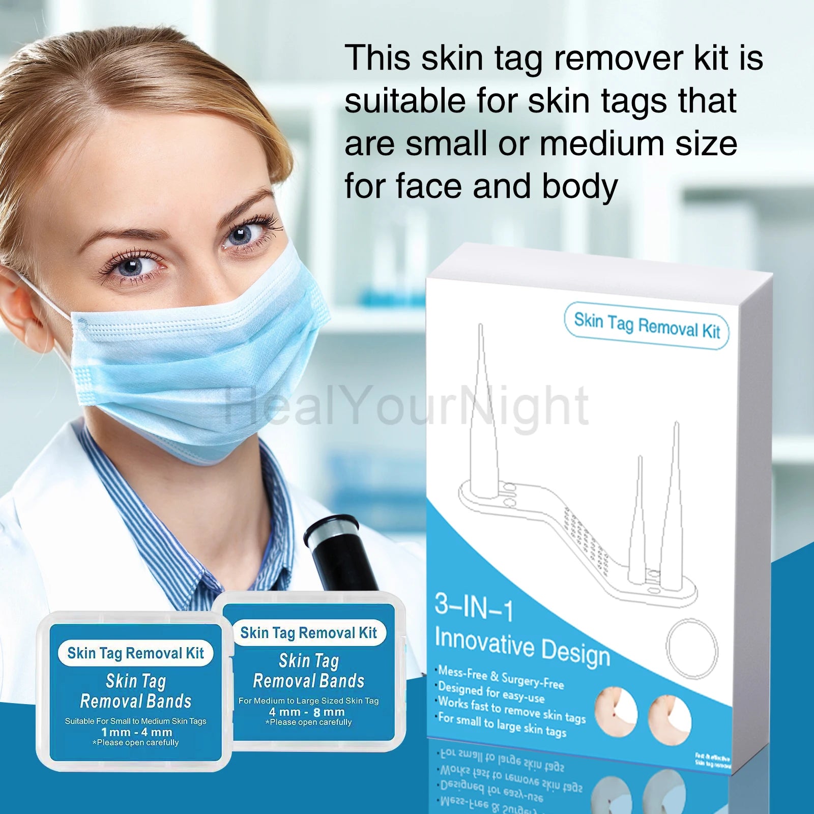 3-IN-1 Painless Skin Tag Removal Kit | Skin Label, Mole, Acne & Wart Removal Pen Set lifestyle view