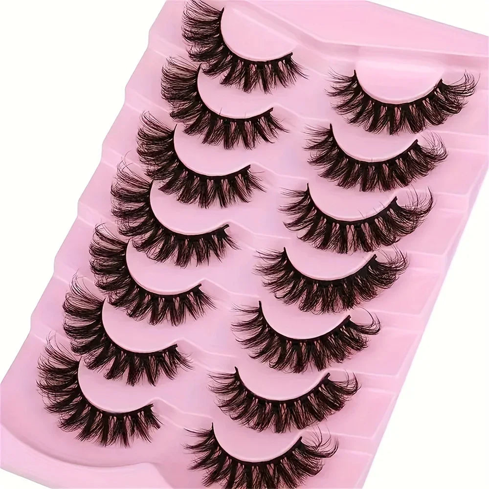 7 Pairs Lashes Fluffy Cat Eye Lashes Wispy 6D Volume False Eyelashes Soft Curly Fake lifestyle view