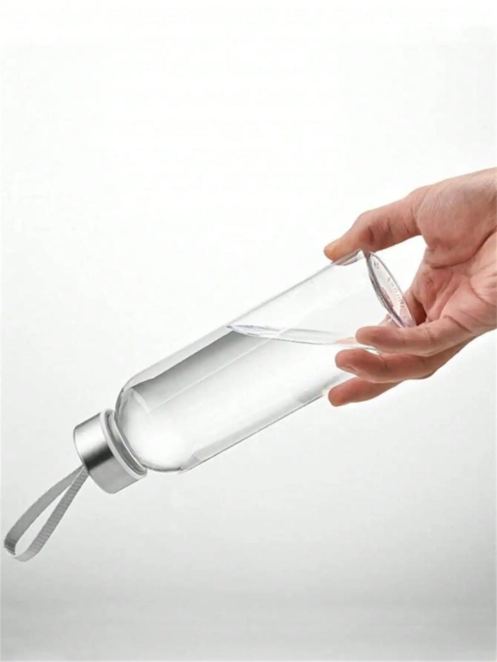 1 PC 600ML Transparent Water Bottle with Carrying Strap, Daily Direct Drinking Cup close-up view
