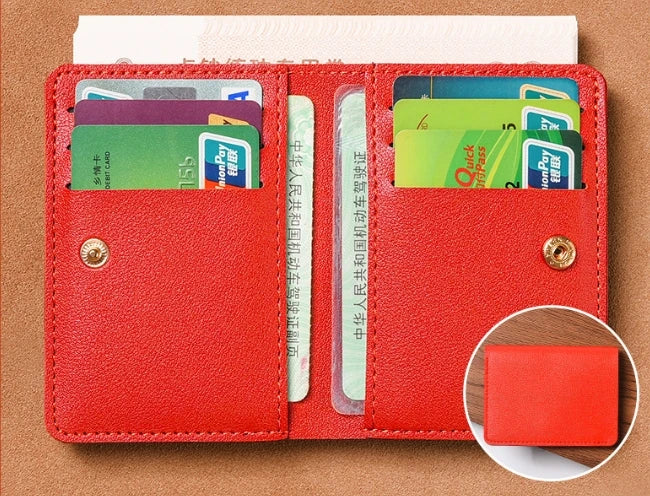 Classic PU Leather Slim Wallet | Unisex Card Holder and Coin Purse additional angle