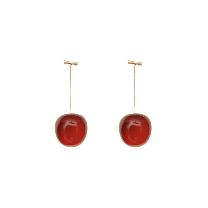 Sweet Cherry Earrings Ladies Delicate Fruit Design Drop Dangle Earrings Wedding Party lifestyle view