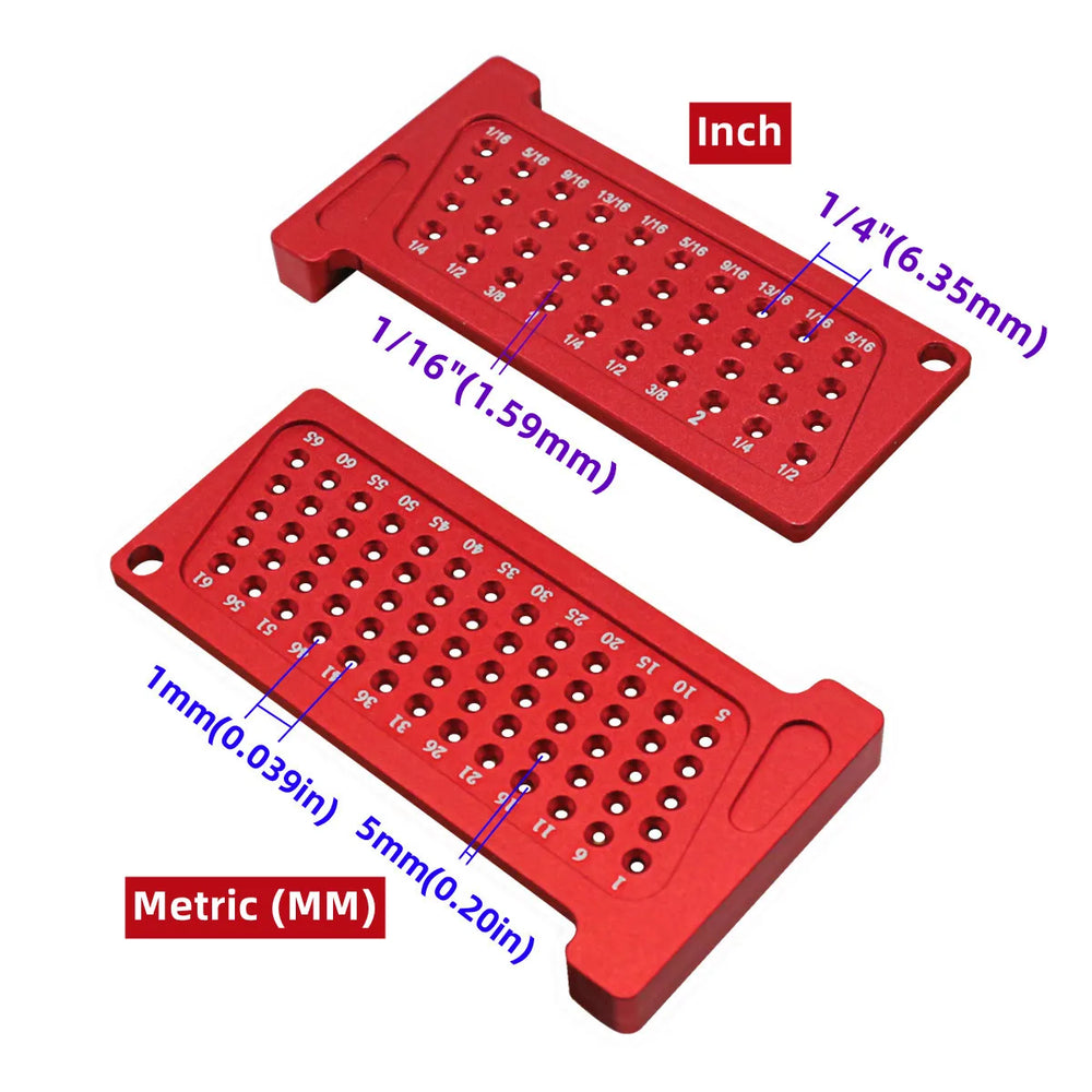 Woodworking Precision Hole Scribe T-Ruler | Aluminum Pocket Cross Calibration Tool additional angle