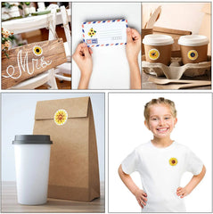 Sunflower Stickers Roll | 100-500PCS Small Labels for Packaging and Decor alternate view