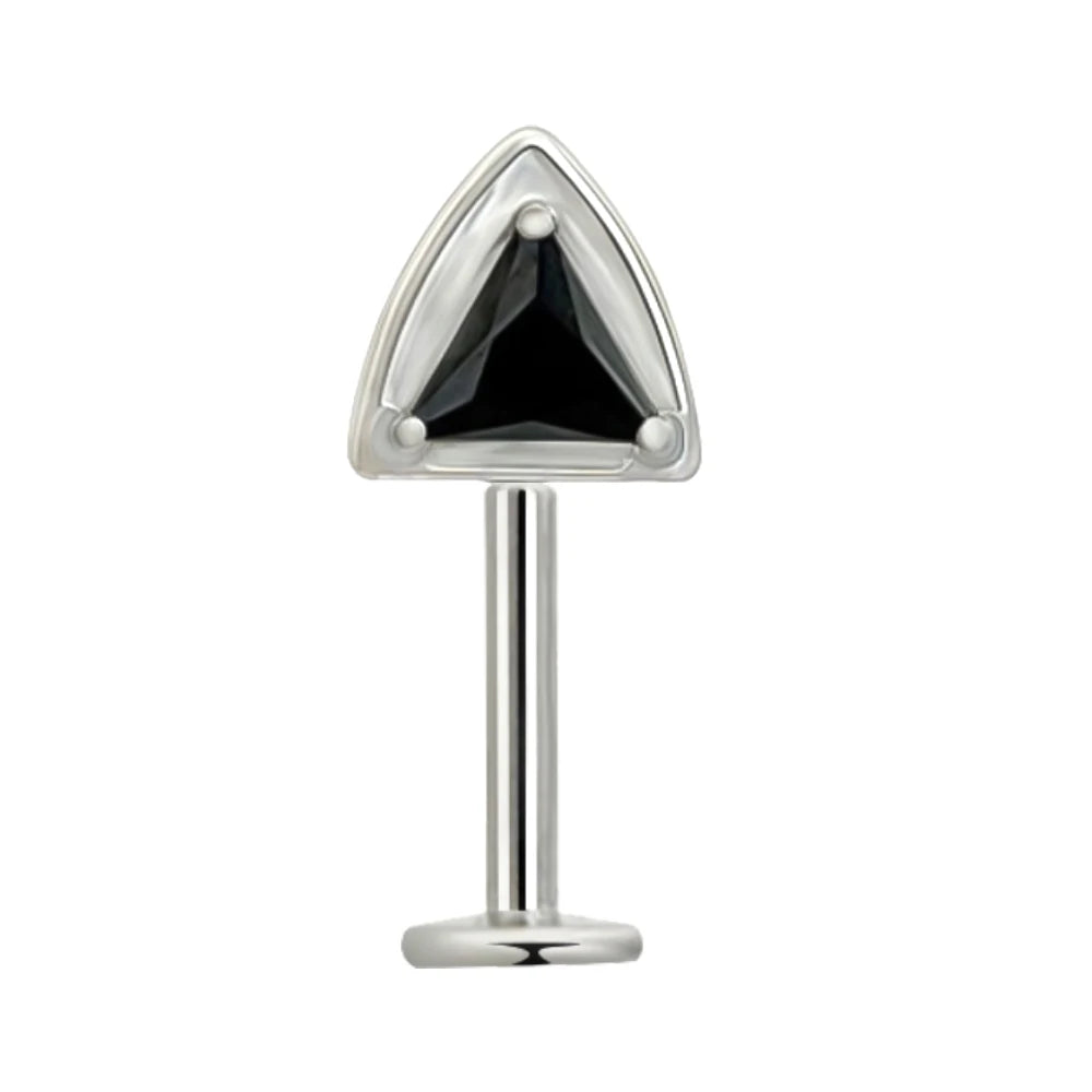 G23 Titanium 16G Cat Ear Labret Helix Tragus Cartilage Flat Back Earrings with CZ - I lifestyle view