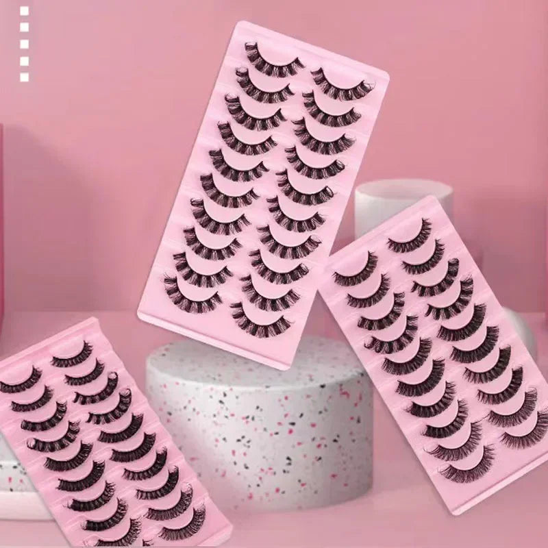 10Pairs 3D Mink Lashes Russian Strip Lash | Dramatic False Eyelashes for Full Volume lifestyle view