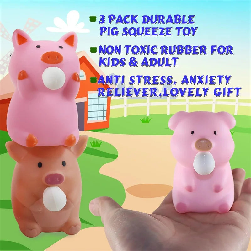Piggy Capybara Fidget Squeeze Toy Cute Pig Squishy Toys Animal Spit Bubbles Stress Re alternate view