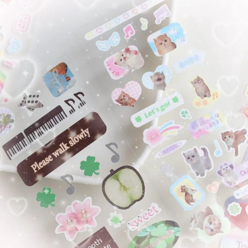 Sweet Animal Stickers | Sparkling Glitter Decals for Journaling and Scrapbooking lifestyle view