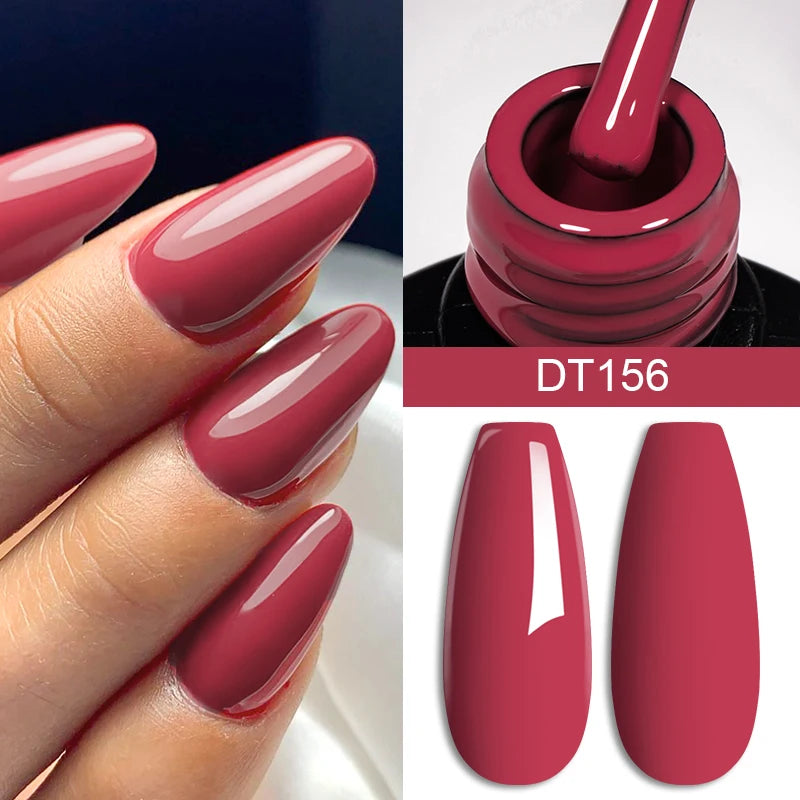 MEET ACROSS 7ml Wine Red Gel Nail Polish Long-Lasting French Style Gel Nail Supplies alternate view