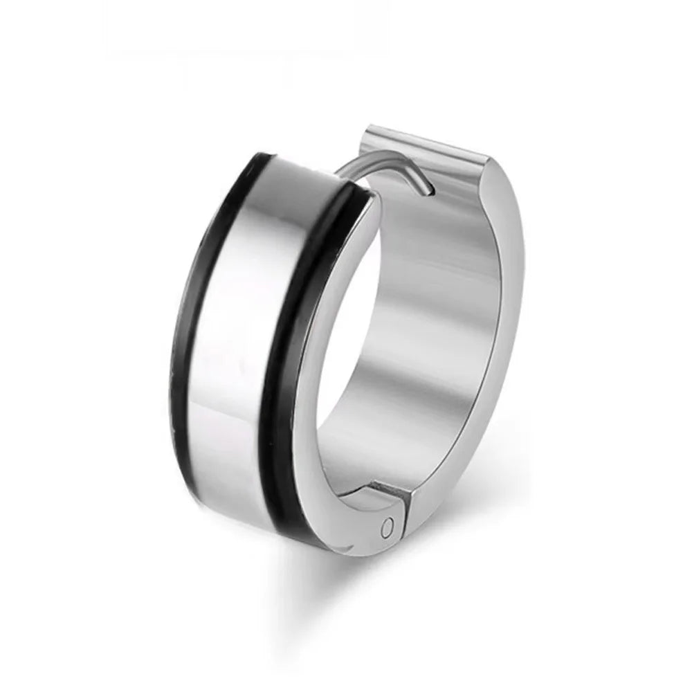 Vnox Small Stainless Steel Hoop Earring Stainless Steel Earings for Women Men close-up view
