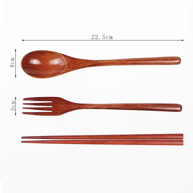 Spoon Fork Chopsticks Portable Cutlery Wooden Cutlery Set Travel Eco-friendly Cutlery lifestyle view