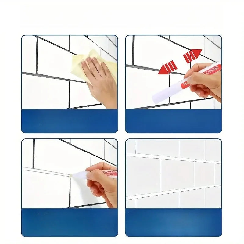 Tile Marker Grout Pen | Waterproof Seam Repair Tool for Bathroom and Kitchen Tiles detail view