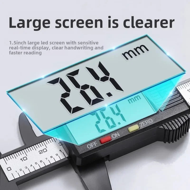 Digital Caliper 150mm LCD Display | Carbon Fiber Electronic Measuring Tool alternate view