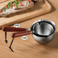 Stainless Steel Hot Oil Pan Hot Butter Warmer Flat Bottom Oil Splash Pan Saucepan For alternate view