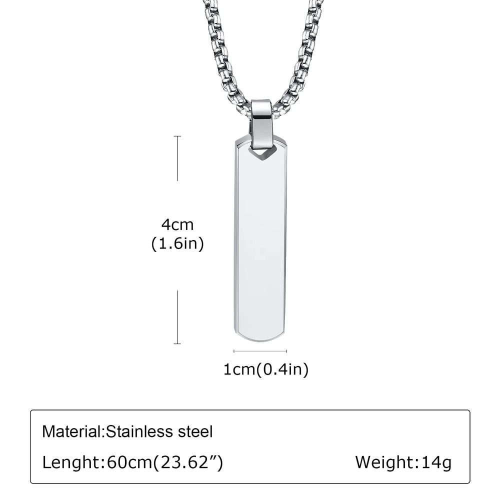 Men's Silver Color Geometric Pendant Necklace, Non Fading Stainless Steel Compass Nec alternate view
