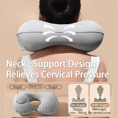 U-Shape Inflatable Travel Pillow | Portable Neck Support for Flight and Commute detail view