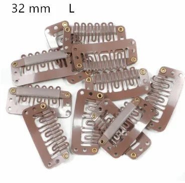10 Pcs/set U 3.2cm 2.7cm Wig Clips Snap for Human Hair Extensions/Weaving Extensions Medium Professional Salon Accessories Clips