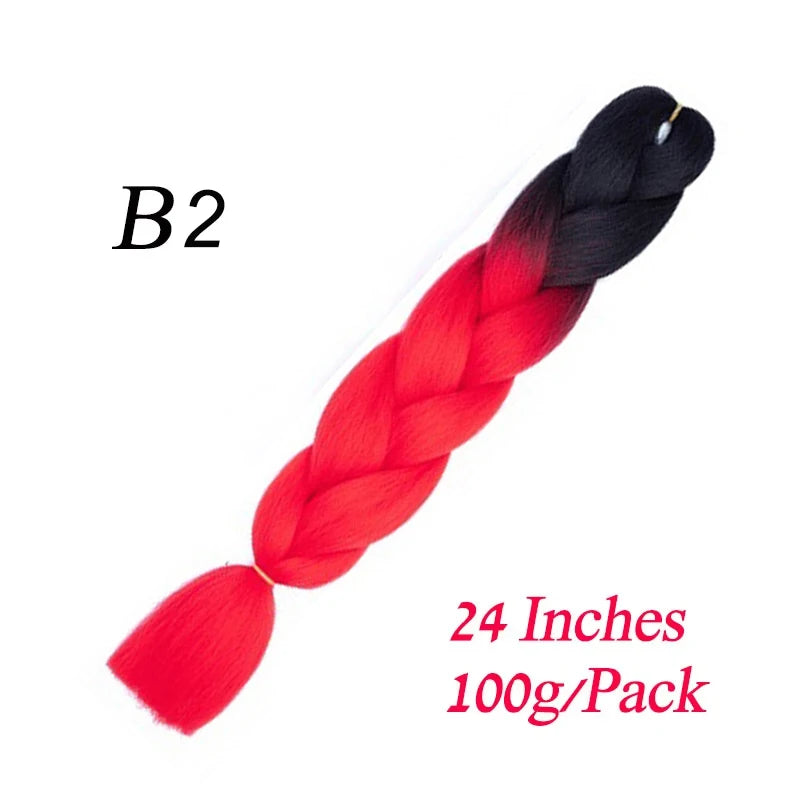 Lihui Pre Stretched Jumbo Braid Hair Extensions 24 inch | Kanekalon Synthetic Hair additional angle