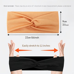 Solid Color Knotted Hairband Elastic Wide Headband Women Unisex Sports Yoga Running C alternate view