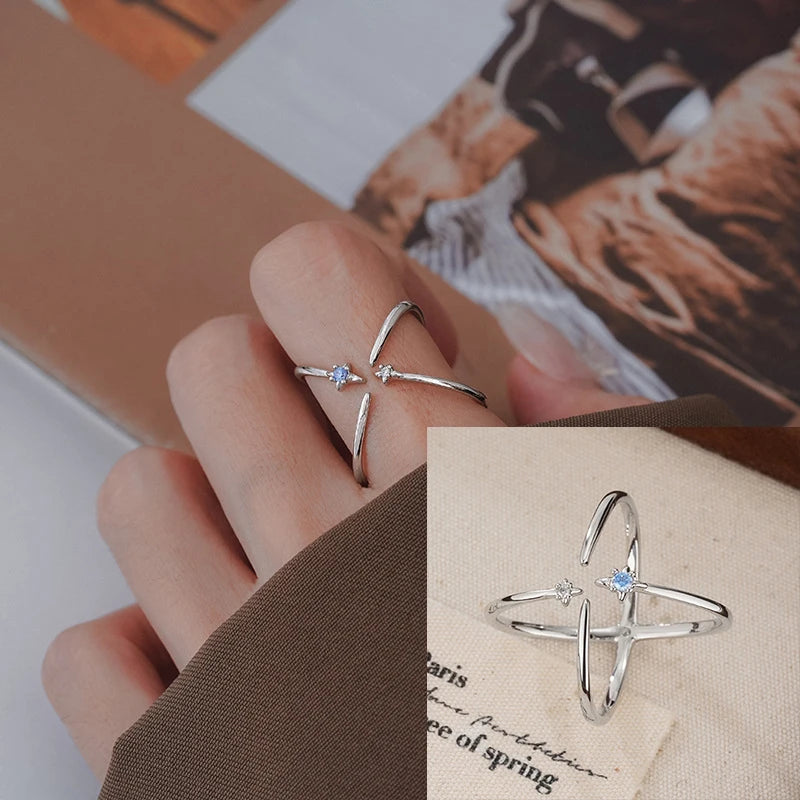 VENTFILLE 925 Sterling Silve Flower Ring for Women Gift Hollow Out Design Retro Hip Ho close-up view