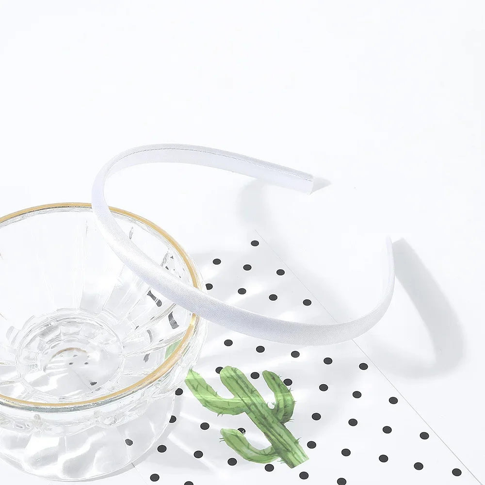 10mm Satin Headband Women Girls Fabric Covered Resin Hairbands Plastic Headbands Kids El detail view