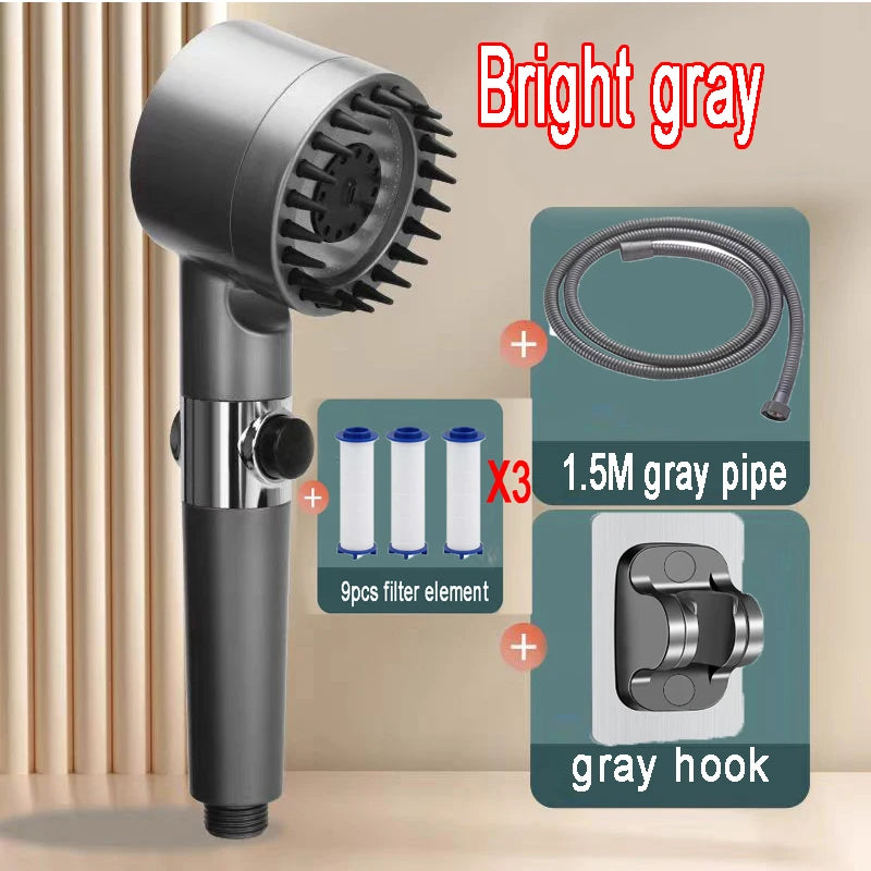 4 Modes Shower Head High Pressure Showerhead One-Key Stop Water Massage Shower Head With detail view