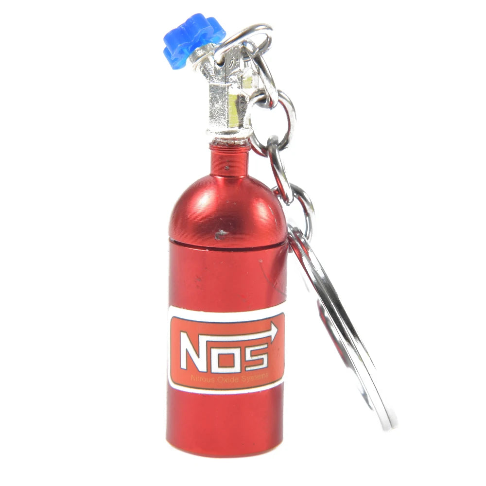 NOS Bottle Keychain Keyring | Metal Pill Box Stash Container for Car Keys alternate view