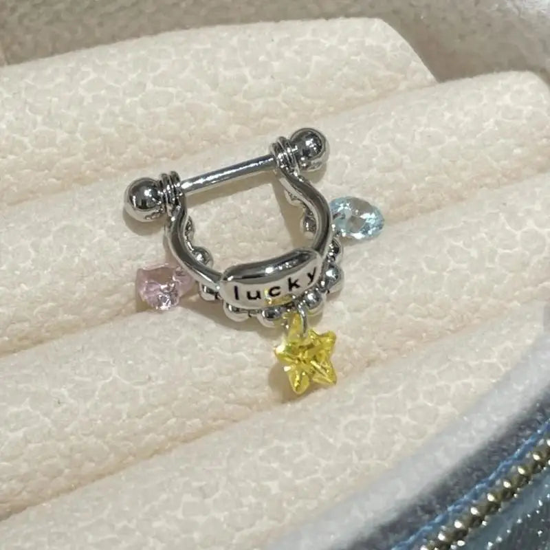 New Fashion Shiny Zircon Cross Ear Stud Women Ear Bone Nail Body Piercing Jewelry additional angle