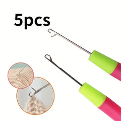 5pcs Sewing Tools Repair Sweater Sewing Needles Aluminium Tongue Knitting Tools Carpet Crochet Hook