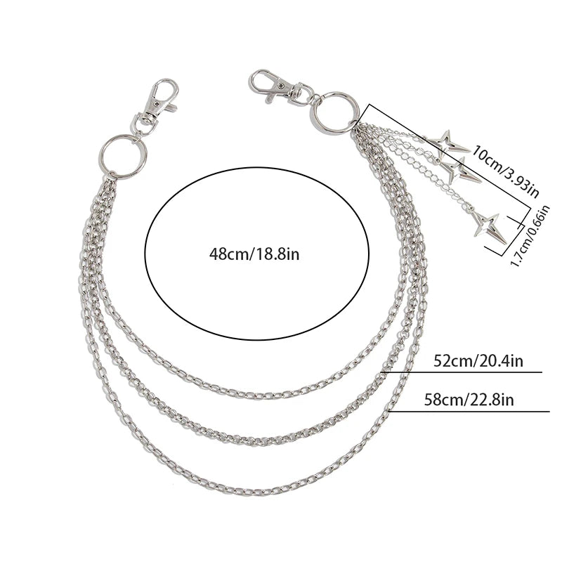Retro Punk Cross Pendant Waist Chain | Unisex Hip Hop Jeans Keychain Accessory alternate view