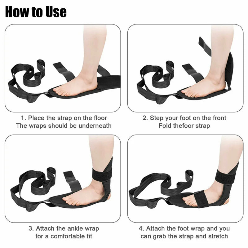 Fascia Stretcher with Loops | Yoga Strap for Rehabilitation and Flexibility Training close-up view