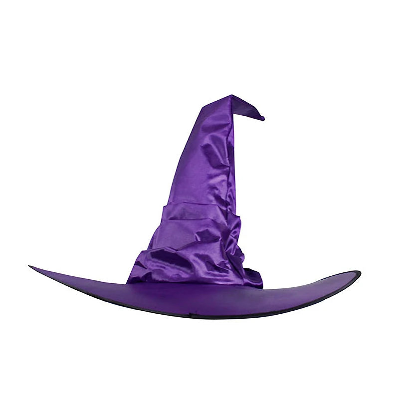 Halloween Witch Hat Black Folds Wizard Hats alternate view