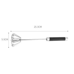 Rubber Semi-automatic Egg Beater Rotatable Stainless Steel Kitchen Mixer | Manual Whisk detail view