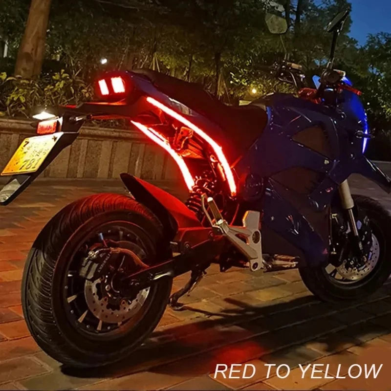 2pcs 12V Motorcycle LED Turn Signal Lights | DRL Daytime Running Lights Tail Light Str close-up view