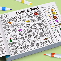 Look and Find Shape/Color Workbook Kids Drawing Notebook Look & Find Shape Game Enhance Visual Perce