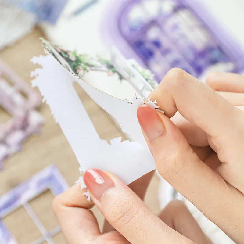10-Piece Window Flower Paper Pack | Junk Journal Scrapbooking Collage Stickers additional angle