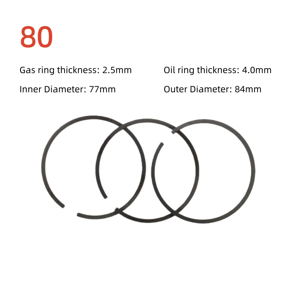 3pcs Piston Rings Set for Air Compressor | Pneumatic Cylinder Replacement Kit additional angle