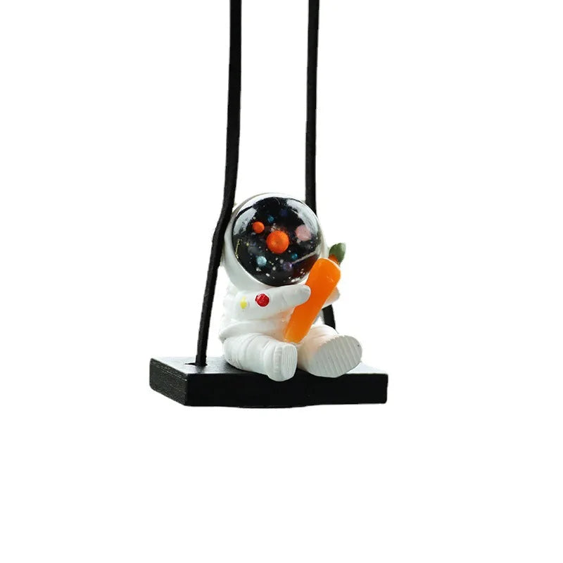 Funny Astronaut Cartoon Car Rearview Mirror Pendant detail view