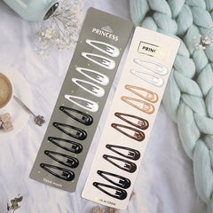10Pcs Black Coffee Color Barrettes Women Snap Hair Clips Girls Hair Accessories Geomet close-up view
