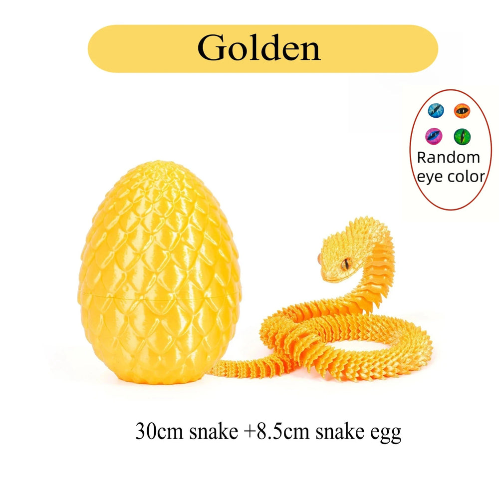 3D Printed Snake with Egg Joint Mobility Simulate Snake Ornament Desktop Home Animal Dec detail view