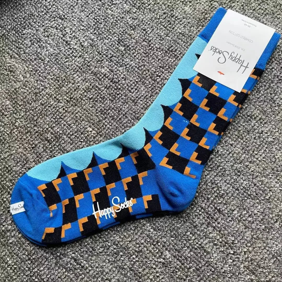 Multicoloured Socks Women Men Sports Socks Funky Dress Socks Casual Cotton close-up view