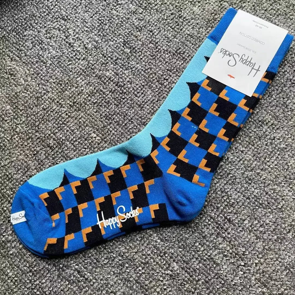 Multicoloured Socks Women Men Sports Socks Funky Dress Socks Casual Cotton close-up view