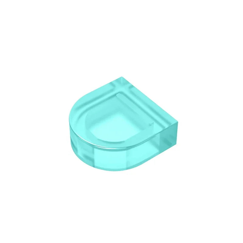 Gobricks Tile Round 1 x 1 Half Circle Extended | Compatible Brick Building Block close-up view
