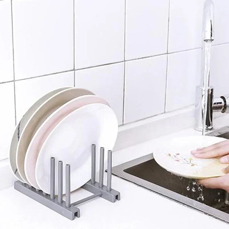 Stand Plate Dish Drying Rack Pot Lid Racks Kitchen Organizer Drying Cups Display Shelf close-up view
