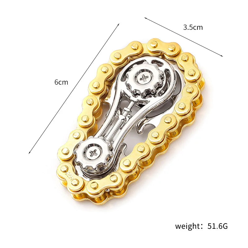 Sprockets Flywheel Fingertip Gyro Fidget Spinner | Metal Bike Chain EDC Stress Relief alternate view