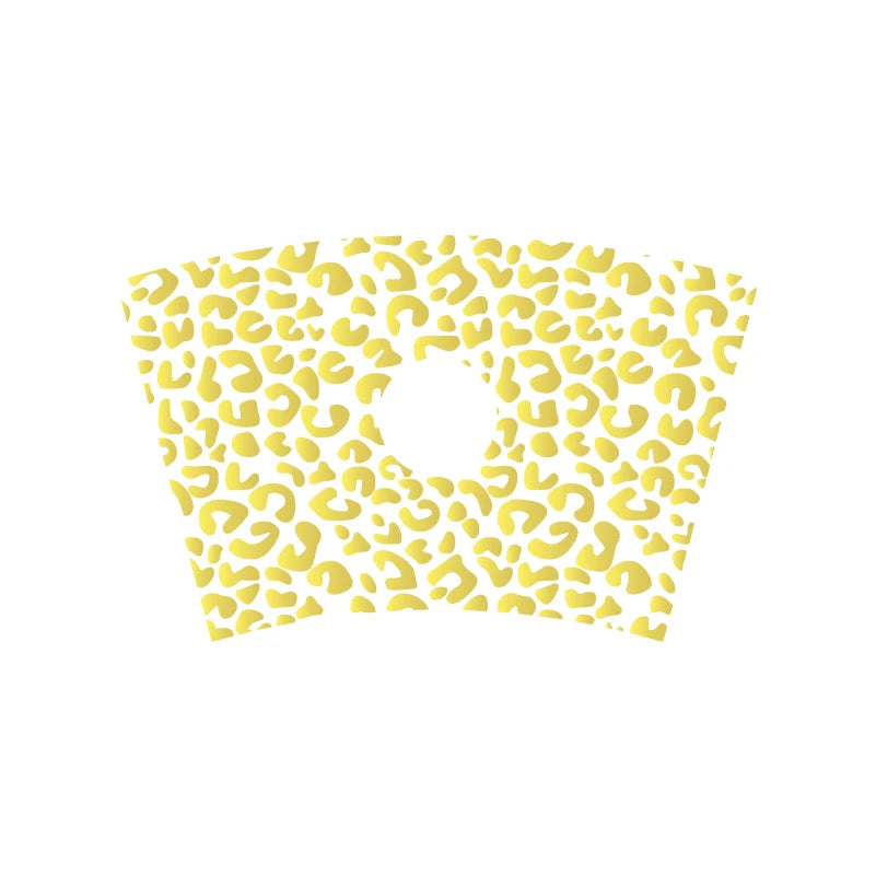 Leopard Pattern Full Wrap Vinyl Sticker for 24 oz Cold Cup | Cheetah Coffee Cup Dec additional angle