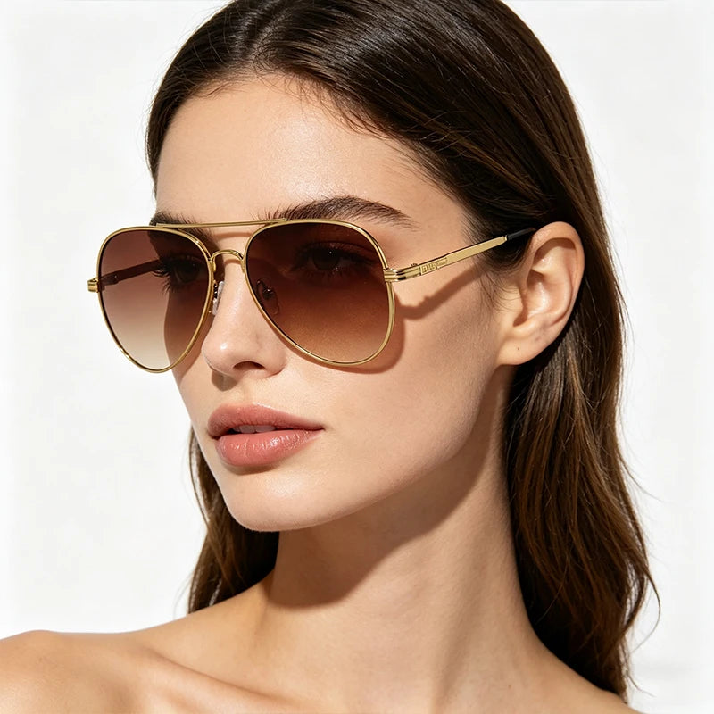 Classic Pilot Sunglasses for Men and Women | Metal Frame UV400 Anti-Glare detail view