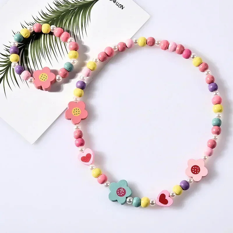 Girl Beads Toys Necklace and Bracelet Set for Girls | Unicorn Princess Jewelry Gift detail view