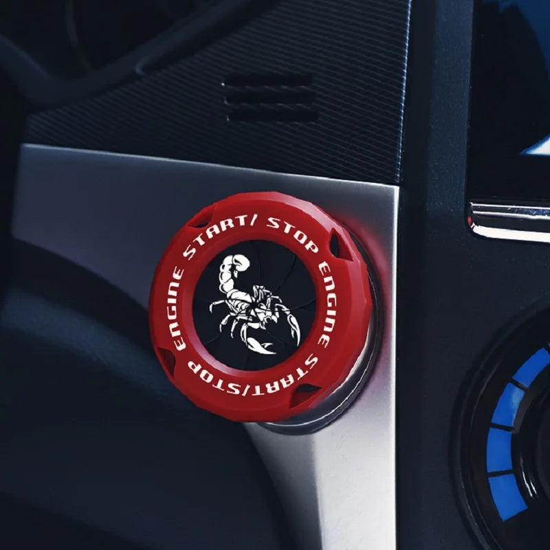 Car Engine start Button Cover Car Interior Decor Engine Ignition Start Switch Prote additional angle